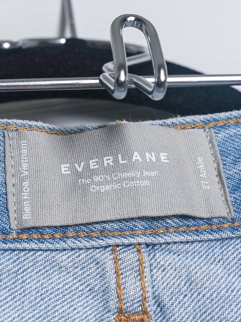 Everlane 90s Cheeky Jean Organic Cotton Light Wash Button Fly Straight Leg - Picture 3 of 6